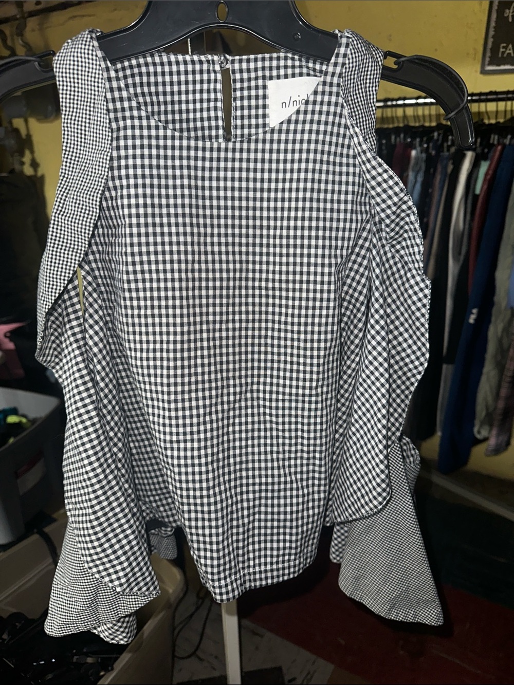 n/nicholas Black & White Gingham Shirt 6